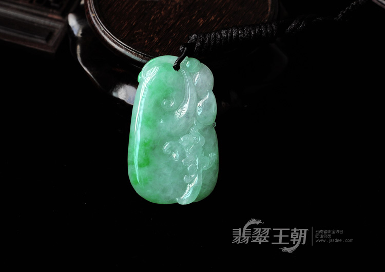 冰种翠色缅甸翡翠福禄寿挂件