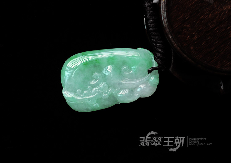 冰种翠色缅甸翡翠福禄寿挂件