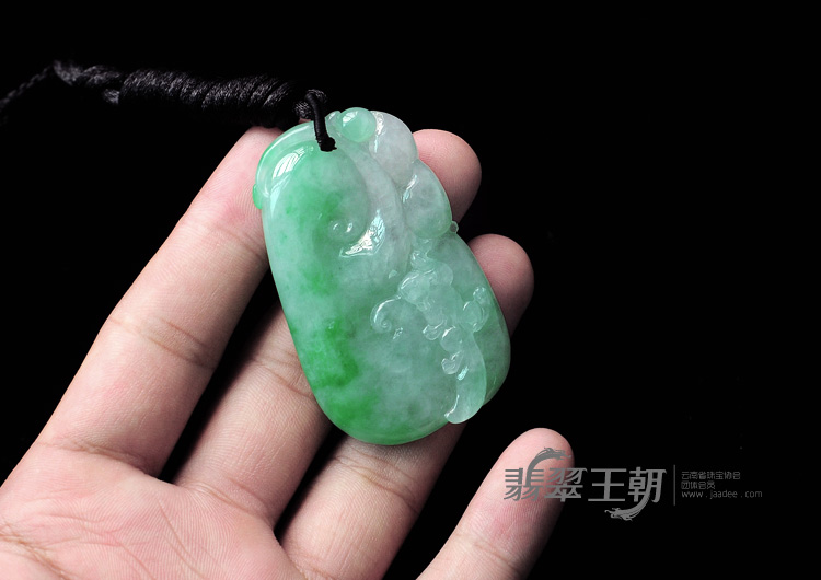 冰种翠色缅甸翡翠福禄寿挂件