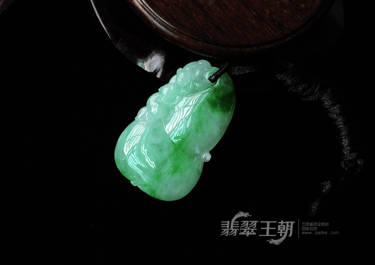冰种翠色缅甸翡翠福禄寿挂件