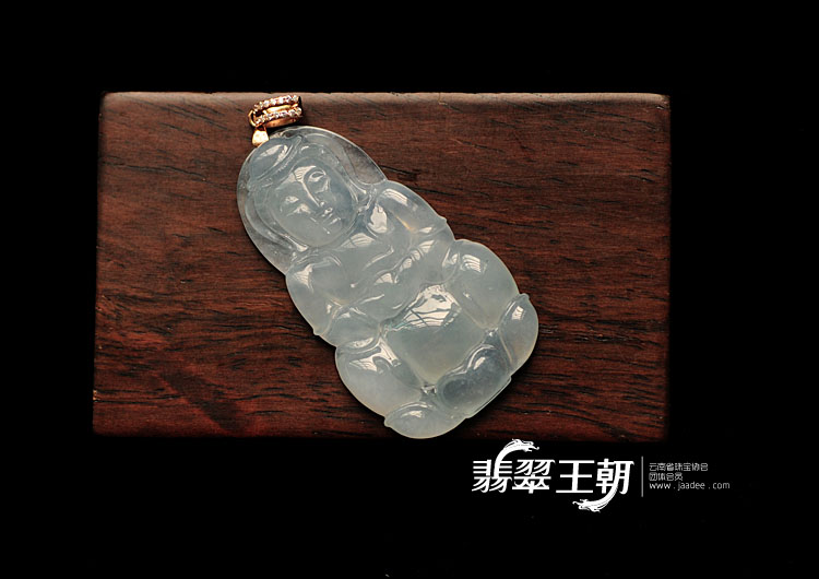冰种紫罗兰缅甸翡翠观音挂件