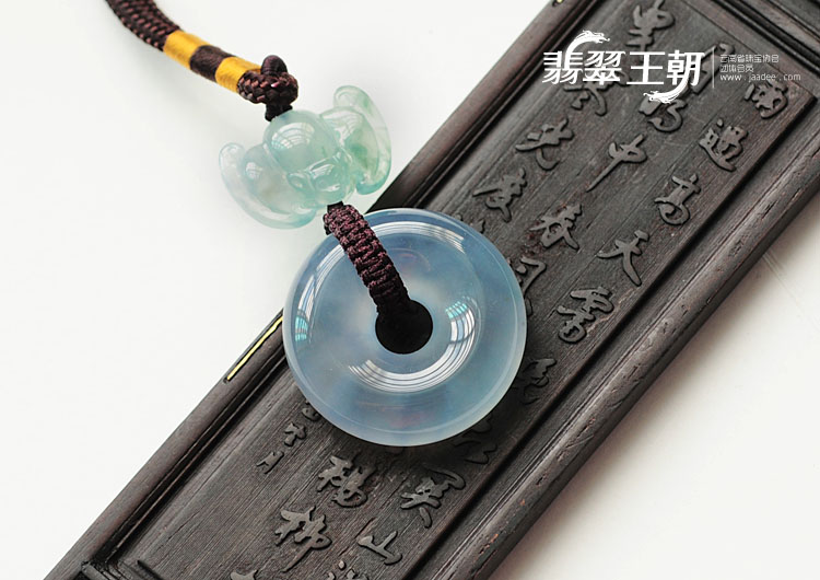 冰种淡紫罗兰缅甸翡翠平安扣挂件