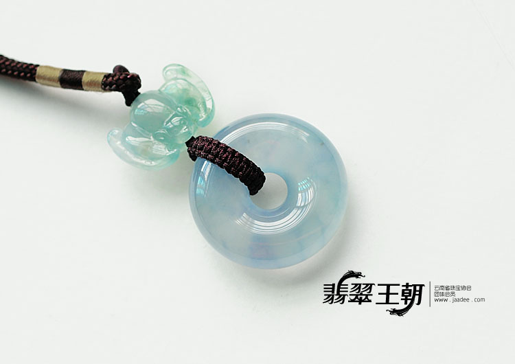 冰种淡紫罗兰缅甸翡翠平安扣挂件
