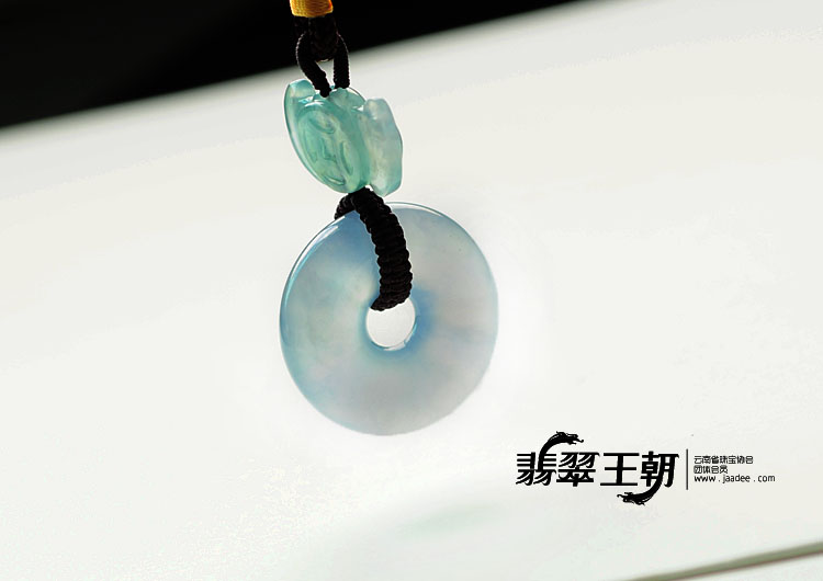 冰种淡紫罗兰缅甸翡翠平安扣挂件