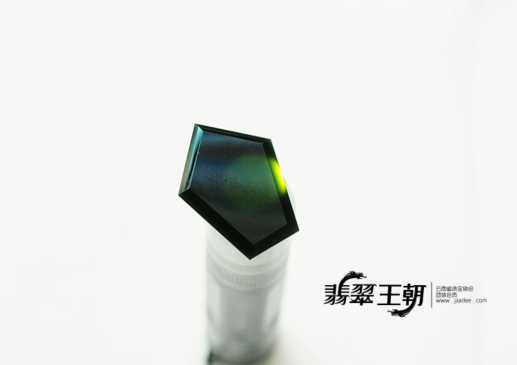 冰玻种墨翠缅甸翡翠五角形胸坠