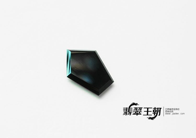 冰玻种墨翠缅甸翡翠五角形胸坠