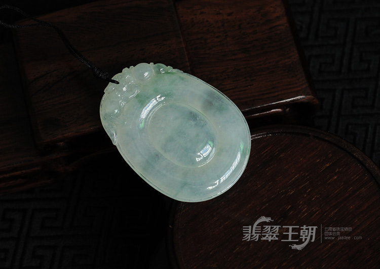 冰种/糯冰种飘花缅甸翡翠福在眼前挂件(一对)