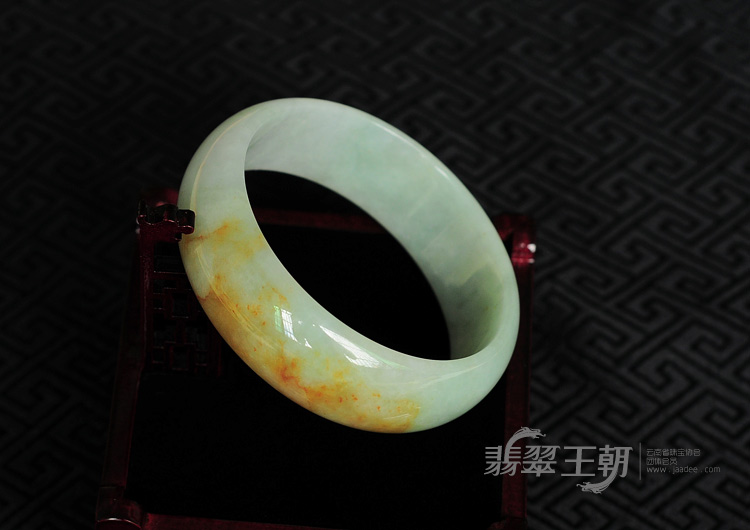 糯冰种黄翡缅甸翡翠手镯(61.4)