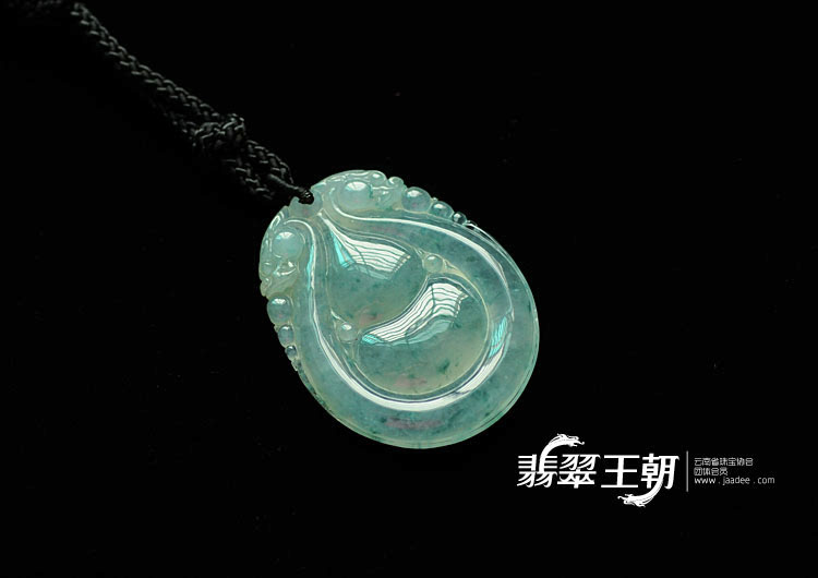 冰种飘花缅甸翡翠福在眼前挂件