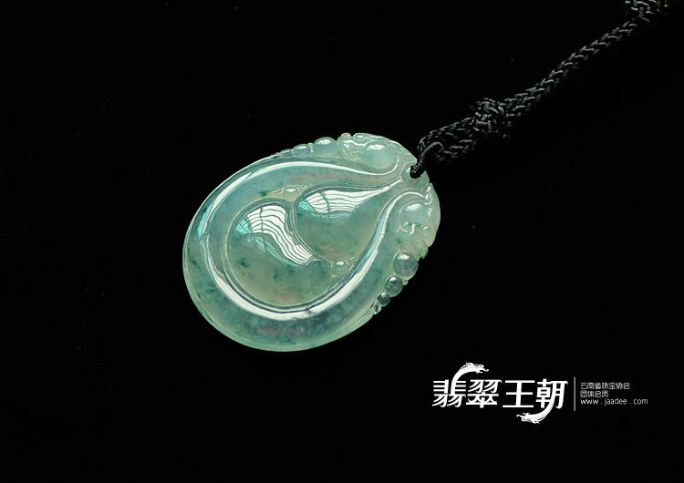 冰种飘花缅甸翡翠福在眼前挂件