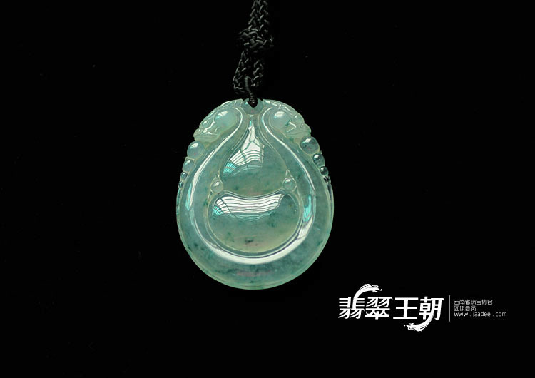冰种飘花缅甸翡翠福在眼前挂件