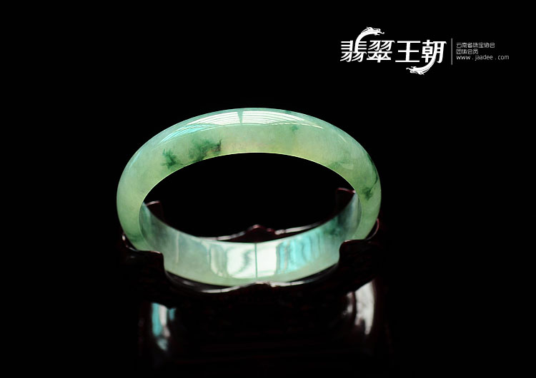 冰种飘花缅甸翡翠手镯(61.2)