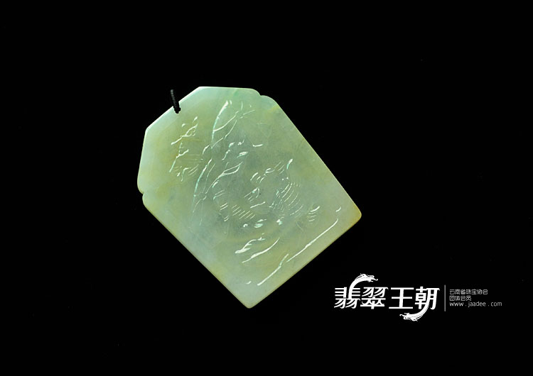 糯冰种淡黄翡缅甸翡翠弥勒佛头挂件