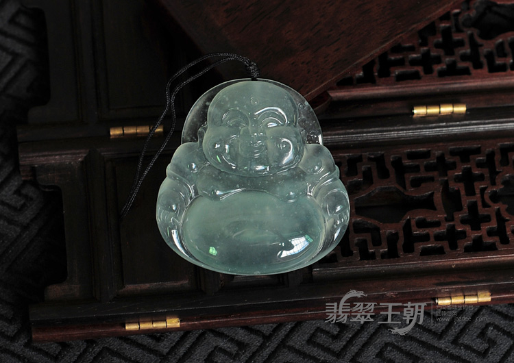 冰种晴水缅甸翡翠玉佛挂件