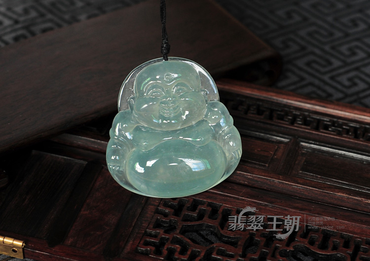 冰种晴水缅甸翡翠玉佛挂件
