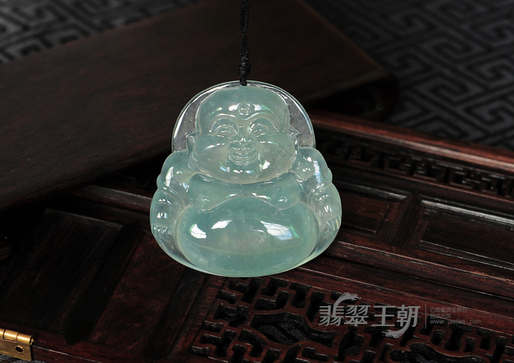 冰种晴水缅甸翡翠玉佛挂件