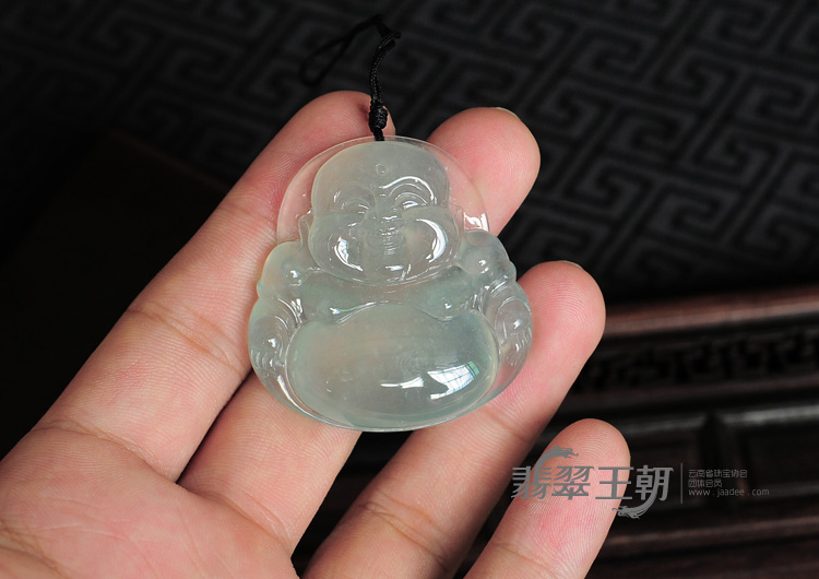 冰种晴水缅甸翡翠玉佛挂件