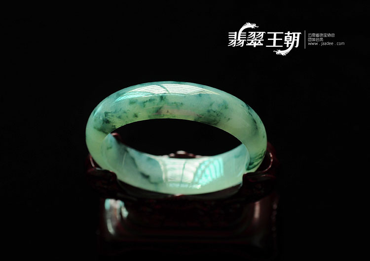冰种飘花缅甸翡翠手镯(57.1mm)