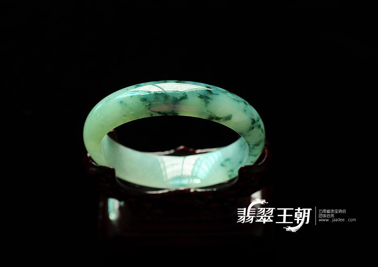 冰种飘花缅甸翡翠手镯(58.8mm)