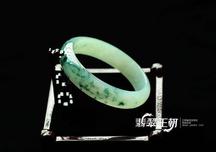 冰种飘花缅甸翡翠手镯(58.8mm)