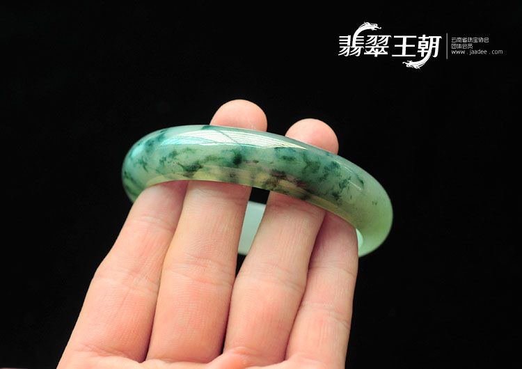 冰种飘花缅甸翡翠手镯(58.8mm)