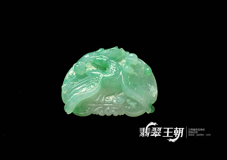 冰种飘花缅甸翡翠大展鸿图挂件