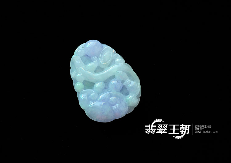 糯冰种春带彩缅甸翡翠金玉满堂挂件