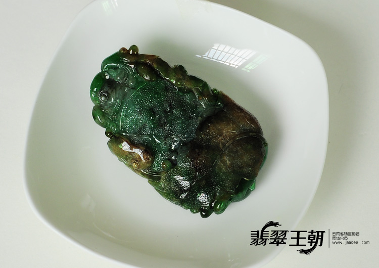 糯冰种黄加绿缅甸翡翠富贵花开挂件