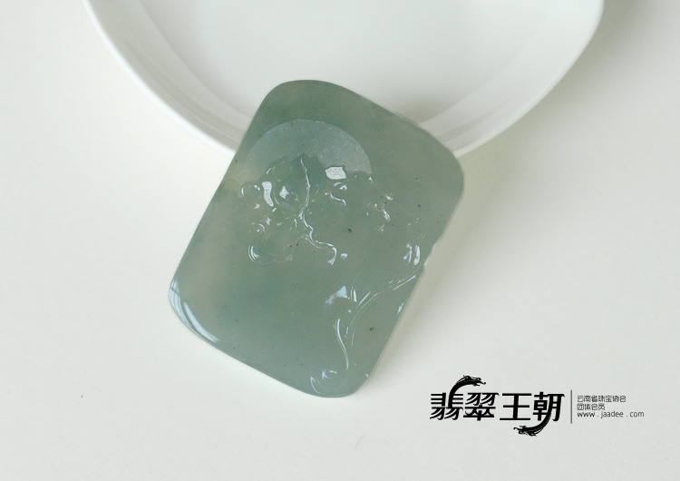 冰种晴水缅甸翡翠荷塘月色挂件