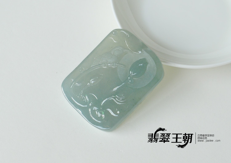 冰种晴水缅甸翡翠荷塘月色挂件