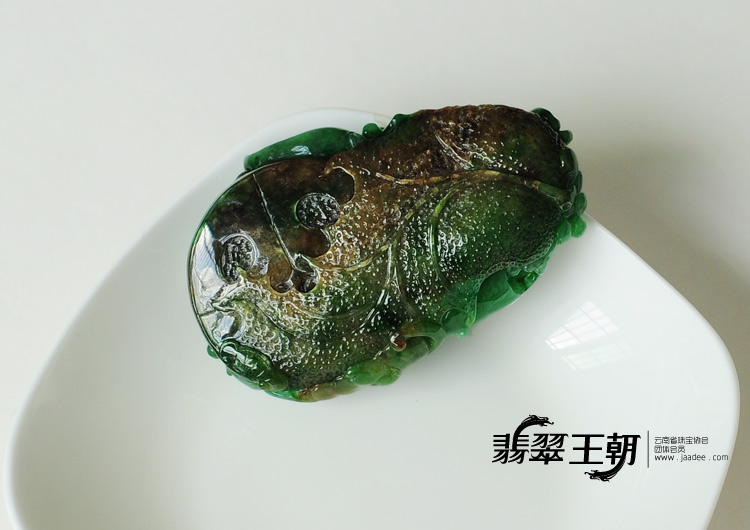 糯冰种黄加绿缅甸翡翠事业有成挂件
