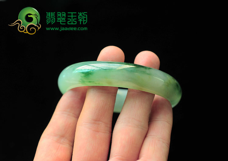 冰种飘花缅甸翡翠手镯(56.3)