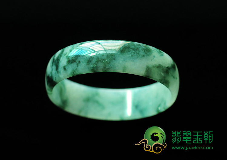 冰种飘花缅甸翡翠手镯（54.4mm）