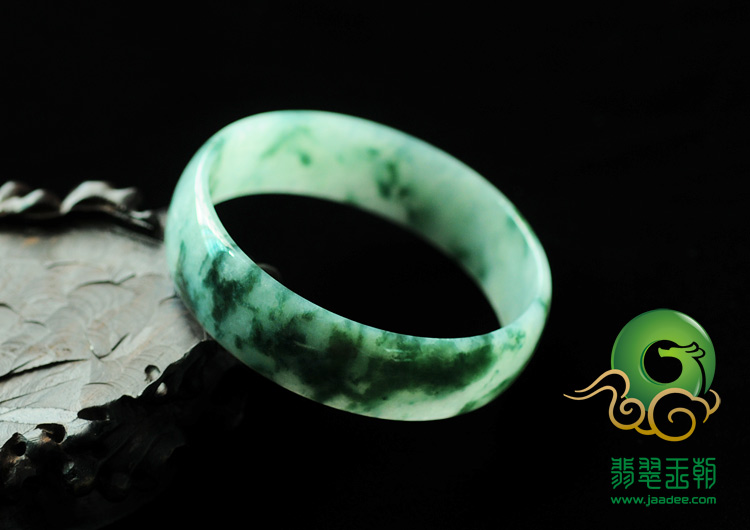 冰种飘花缅甸翡翠手镯（54.4mm）