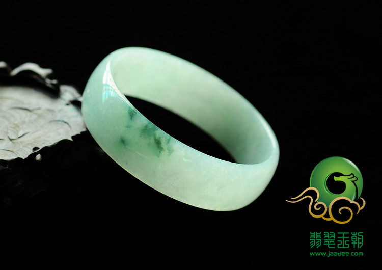 冰种飘花缅甸翡翠手镯（52.8mm）