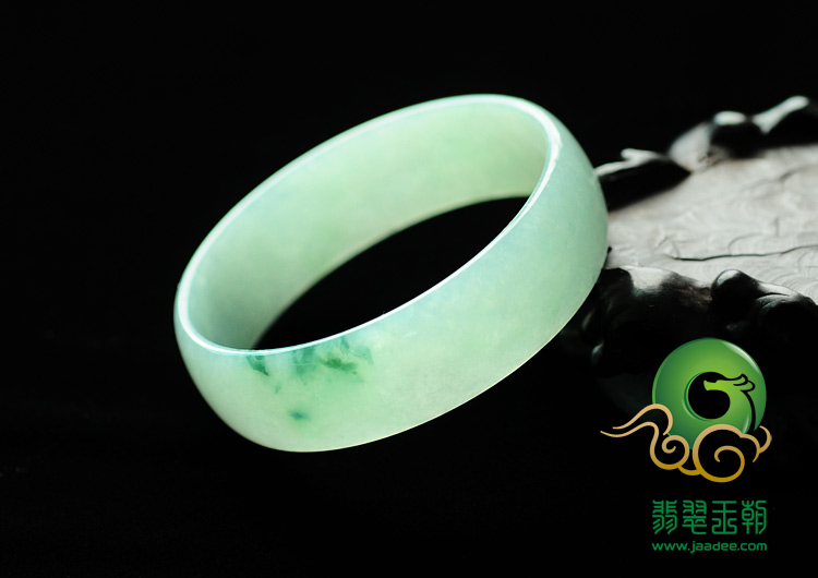 冰种飘花缅甸翡翠手镯（52.8mm）