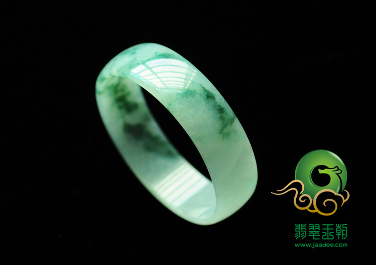 冰种飘花缅甸翡翠手镯（53.2mm）