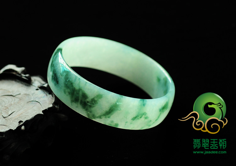 冰种飘花缅甸翡翠手镯（53.2mm）