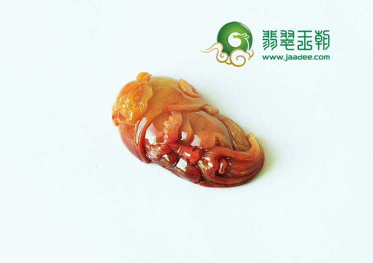 糯冰种红翡缅甸翡翠关公头挂件