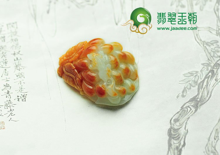 糯冰种红翡缅甸翡翠多子多福挂件