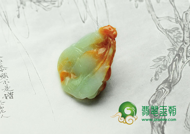 糯冰种红翡缅甸翡翠多子多福挂件