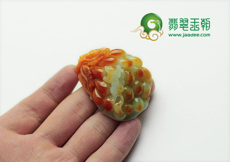 糯冰种红翡缅甸翡翠多子多福挂件