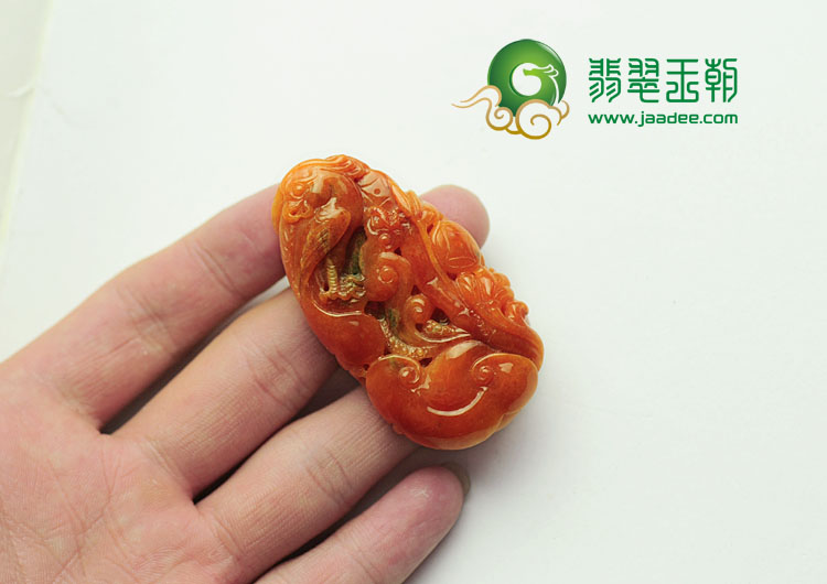 细糯种红翡缅甸翡翠喜上眉梢挂件