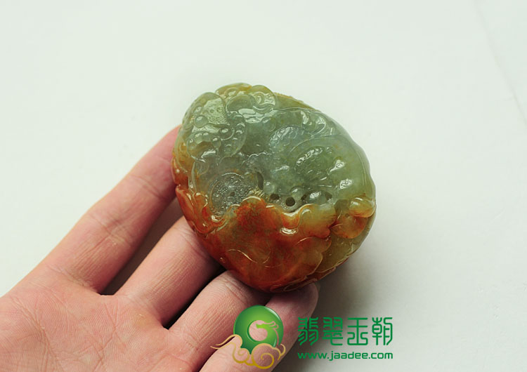 冰种红翡缅甸翡翠福在眼前挂件