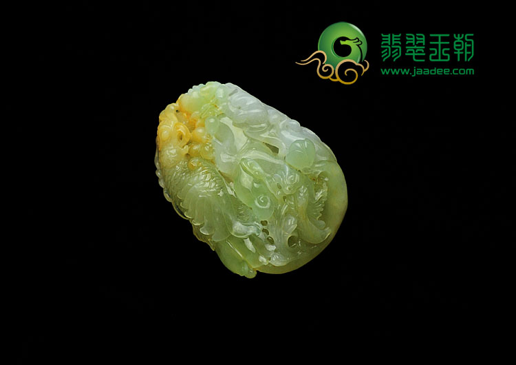 冰种黄翡缅甸翡翠英明神武挂件
