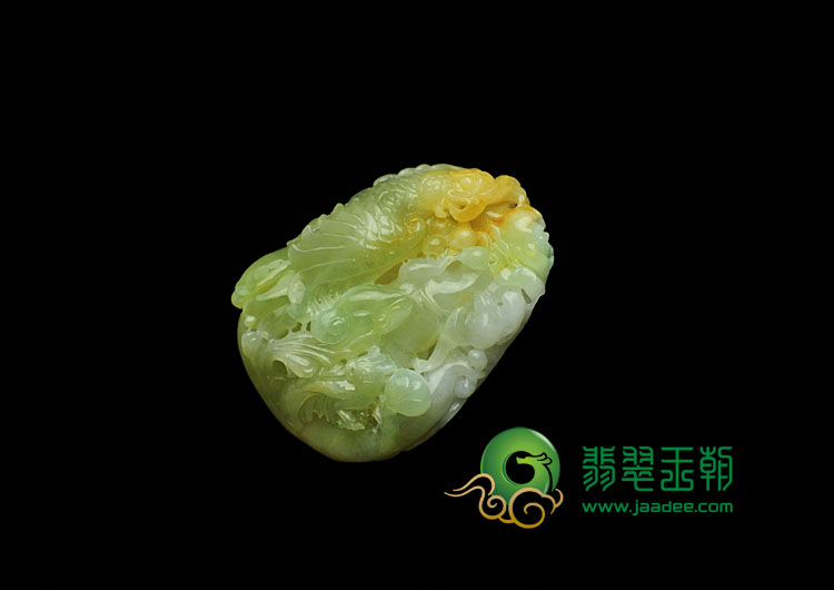 冰种黄翡缅甸翡翠英明神武挂件