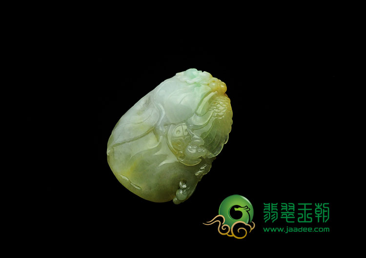 冰种黄翡缅甸翡翠英明神武挂件