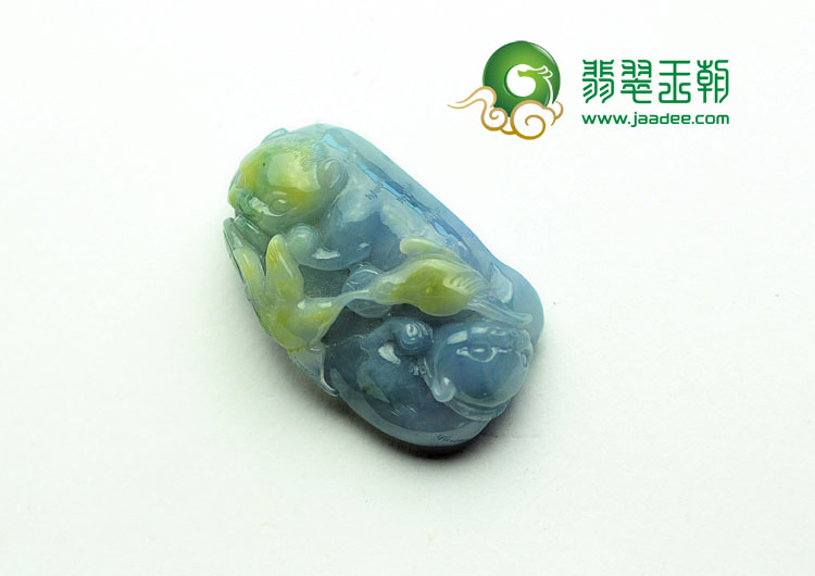 冰种三彩缅甸翡翠合欢挂件