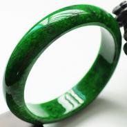 糯冰种癣加绿缅甸翡翠手镯(51.8mm)