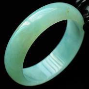 冰种晴水缅甸翡翠宽条手镯(58.6mm)
